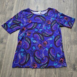 LuLaRoe 2XL Classic T Purple Paisley Floral Top